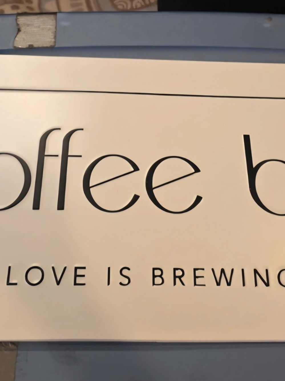 Kirkland Signature White and Black Coffee Bar Sign